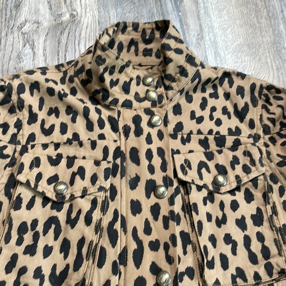 RACHEL Rachel Roy Denim Tan and Black Leopard Zip Up Utility Jacket, size small - Picture 10 of 15